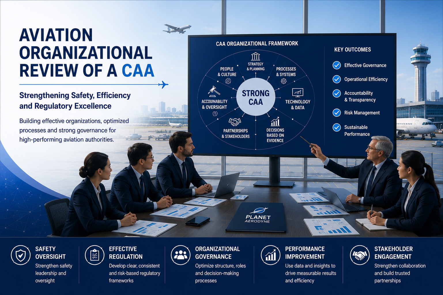 Organizational review, benchmarking, training, and performance improvement